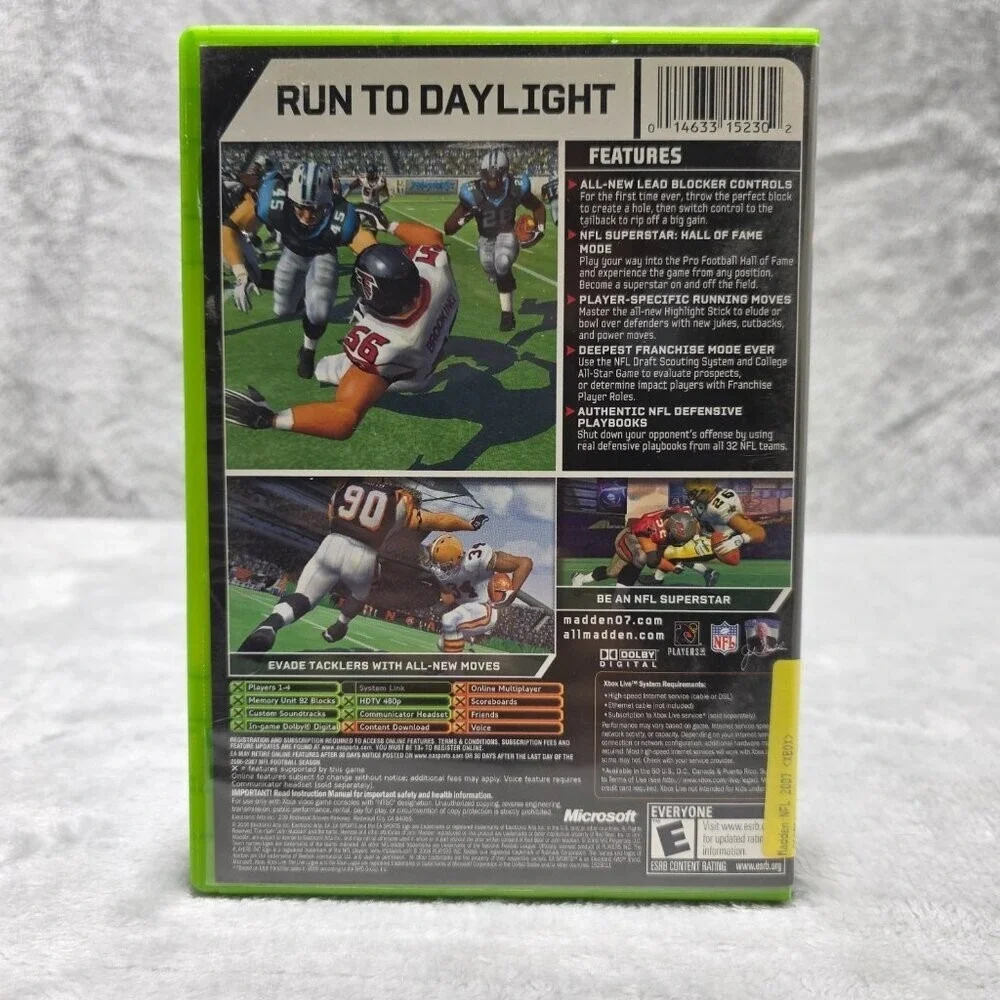 Madden NFL 07 Xbox Original‎ Shaun Alexander Cover Disc Case No Manual